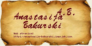 Anastasija Bakurski vizit kartica